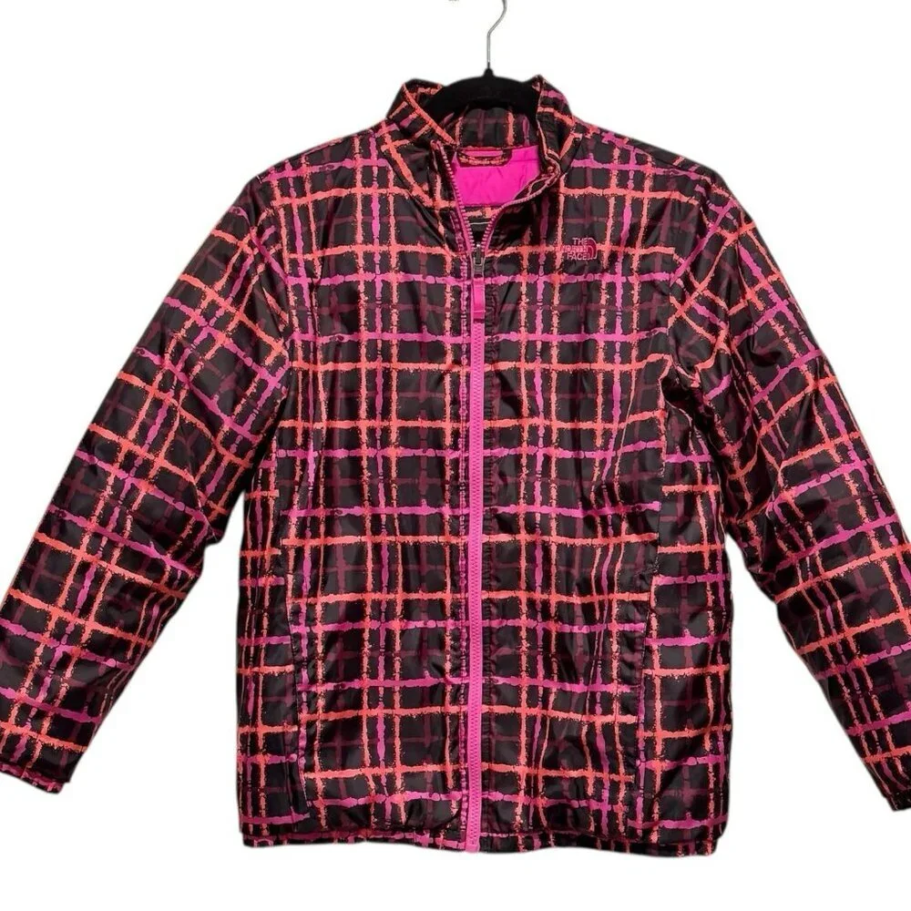 The North Face Zoe Girls Size XL Pink Plaid CA33 Triclimate Inner Jacket